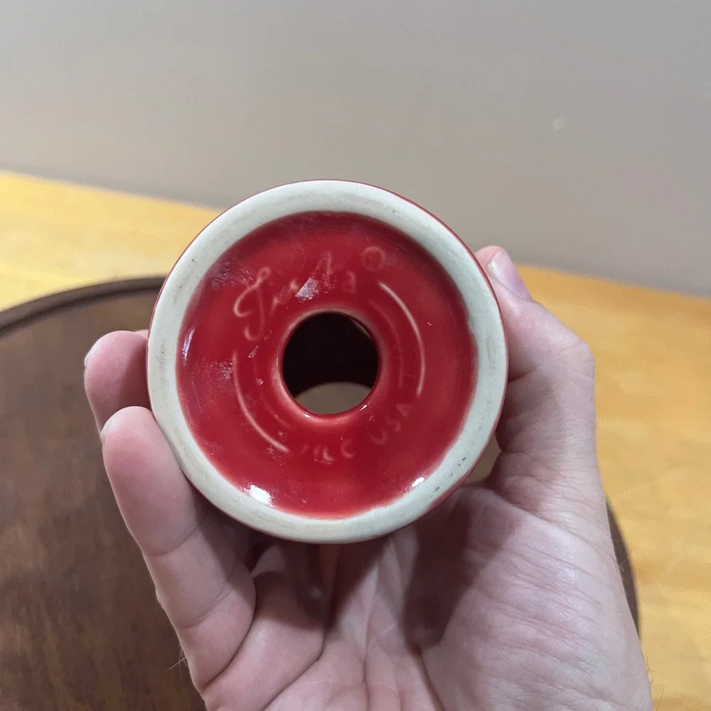 Fiesta Scarlet Red Toothbrush Holder Vtg Art Deco‎ Ceramic HLC USA 4.5